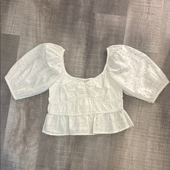 a new day white eyelet top - Picture 1 of 4